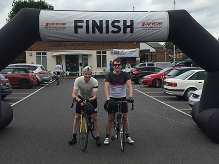 Robert Smith and Alex Douglas completed the 100-mile Castle to Coast to Castle (C2C2C) charity bike ride.