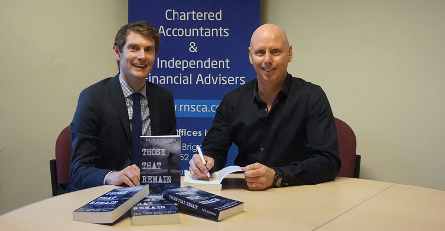 Author Rob Ashman (right) with accountant Alex Douglas